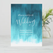 Aquamarine Wassergymnastik abstrakte Hochzeit Programm (Stehend Vorderseite)