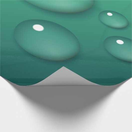 Aquamarine Wassertropftextur Geschenkpapier (Ecke)