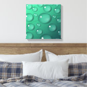 Aquamarine Wassertropftextur Leinwanddruck (Insitu (Schlafzimmer))