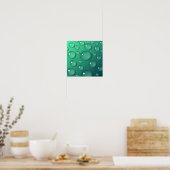 Aquamarine Wassertropftextur Poster (Küche)