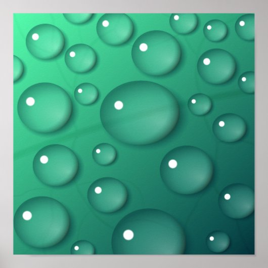 Aquamarine Wassertropftextur Poster (Vorne)