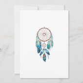 Aquamarine Watercolor Dreamcatcher Babydusche Einladung (Rückseite)