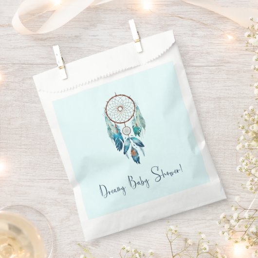 Aquamarine Watercolor Dreamcatcher Babydusche Geschenktütchen (Ausgeschnitten)