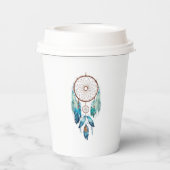 Aquamarine Watercolor Dreamcatcher Babydusche Pappbecher (Rückseite)