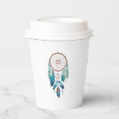 Aquamarine Watercolor Dreamcatcher Babydusche Pappbecher (Vorderseite)