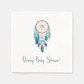 Aquamarine Watercolor Dreamcatcher Babydusche Serviette (Vorderseite)