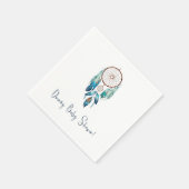 Aquamarine Watercolor Dreamcatcher Babydusche Serviette (Ecke)