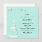 Aquamarine Wedding Cake Bridal Dusche Einladung (Vorne/Hinten)