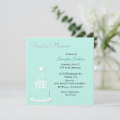 Aquamarine Wedding Cake Bridal Dusche Einladung (Stehend Vorderseite)