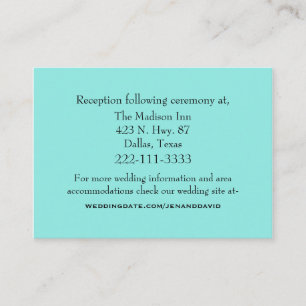 Aquamarine Wedding Card Begleitkarte