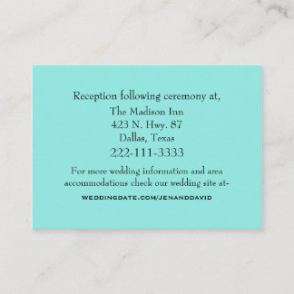Aquamarine Wedding Card Begleitkarte