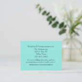 Aquamarine Wedding Card Begleitkarte (Stehend Vorderseite)