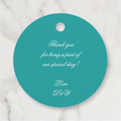 Aquamarine Wedding Monogram Classic Simple Calligr Geschenkanhänger (Rückseite)