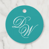 Aquamarine Wedding Monogram Classic Simple Calligr Geschenkanhänger (Vorderseite)
