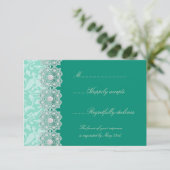 Aquamarine Wedding RSVP Karte (Stehend Vorderseite)