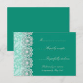 Aquamarine Wedding RSVP Karte (Vorne/Hinten)