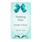 Aquamarine Wedding Wine Label (Vorne)