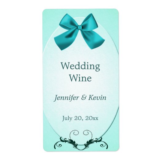 Aquamarine Wedding Wine Label (Vorne)