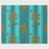 Aquamarine Weihnachten Geschenkpapier (Flach)