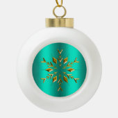 Aquamarine Weihnachten Keramik Kugel-Ornament (Vorderseite)