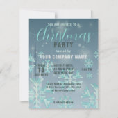 Aquamarine Weihnachten Party Einladung (Vorderseite)