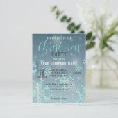 Aquamarine Weihnachten Party Einladung (Stehend Vorderseite)