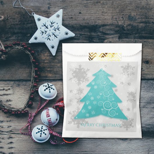 Aquamarine Weihnachtsbaum-Fvor-Tasche Geschenktütchen
