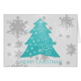 Aquamarine Weihnachtsbaum-Grußkarte