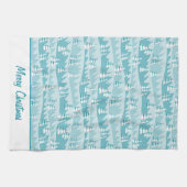 Aquamarine Weihnachtsbäume Geschirrtuch (Horizontal)