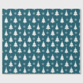 Aquamarine Weihnachtsbaumen Geschenkpapier (Flach)