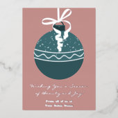 Aquamarine Weihnachtsbaumkarte Folieneinladung (Vorderseite)