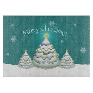 Aquamarine Weihnachtsbaumschneide Schneidebrett