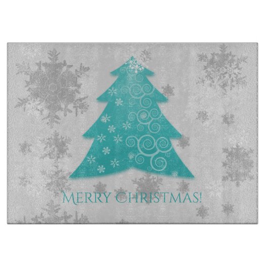 Aquamarine Weihnachtsbaumschneide Schneidebrett (Vorderseite)