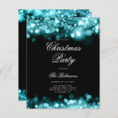 Aquamarine Weihnachtsbeleuchtung Einladungsprogram (Vorne/Hinten)