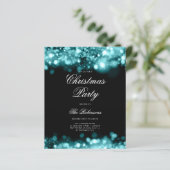 Aquamarine Weihnachtsbeleuchtung Einladungsprogram (Stehend Vorderseite)