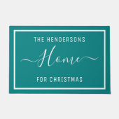 Aquamarine Weihnachtsfamilie Fußmatte (Vorderseite)