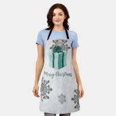 Aquamarine Weihnachtsgeschenke Schürze (Getragen)
