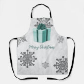 Aquamarine Weihnachtsgeschenke Schürze (Vorderseite)
