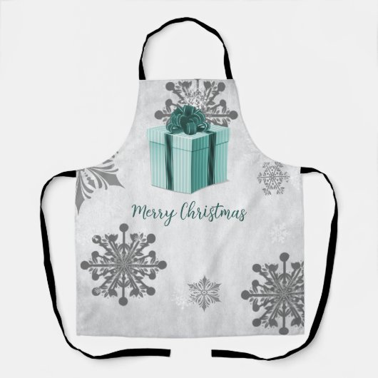 Aquamarine Weihnachtsgeschenke Schürze (Vorderseite)