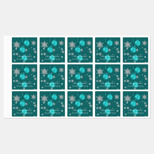 Aquamarine Weihnachtsschmuck Backetiketten Etiketten (Blatt)