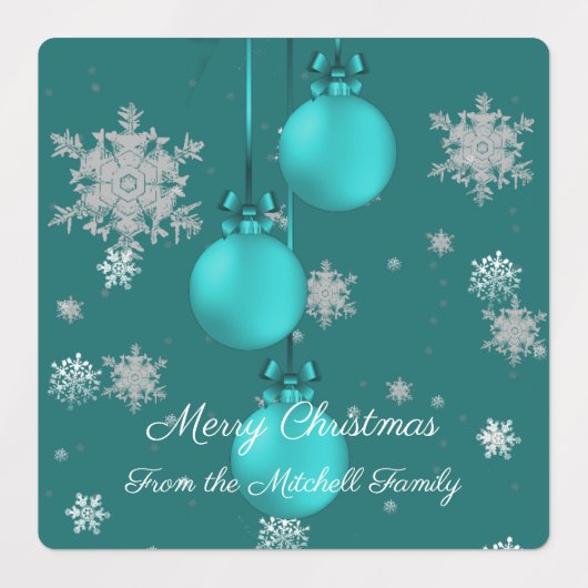 Aquamarine Weihnachtsschmuck Backetiketten Etiketten (Design 2)