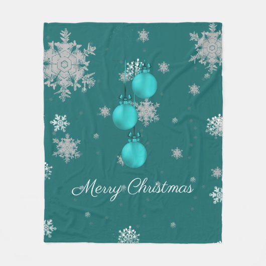 Aquamarine Weihnachtsschmuck Fleece Blanket (Vorderseite)