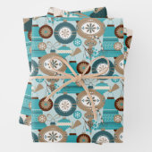 Aquamarine Weihnachtsschmuck Geschenkpapier Set (Beispiel)