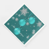 Aquamarine Weihnachtsschmuck Napkin Serviette (Ecke)
