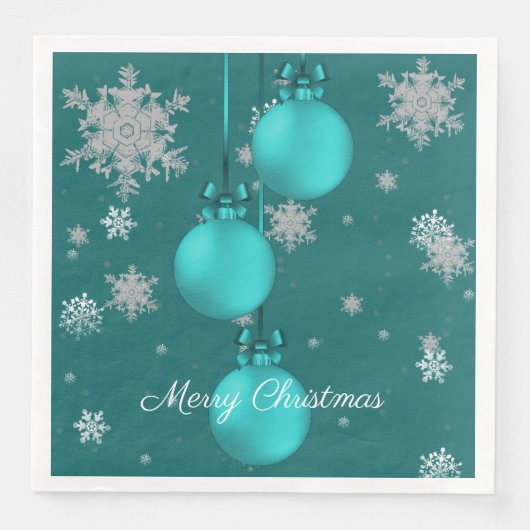Aquamarine Weihnachtsschmuck Napkin Serviette (Vorderseite)