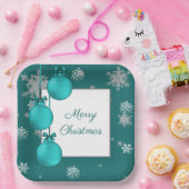 Aquamarine Weihnachtsschmuck Pappteller (Party)