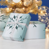 Aquamarine Weihnachtsschneeflocken Geschenkpapier