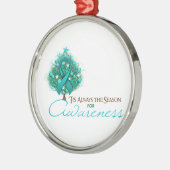 Aquamarine Weihnachtszeit Ornament Aus Metall (Links)