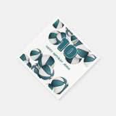 aquamarine weiße Basketball Jungs Party Serviette (Ecke)