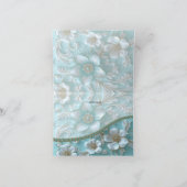 Aquamarine weiße Blume Dankeschön Karte (Innenseite)